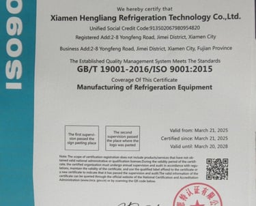 ISO9001-Hengliang Cooling