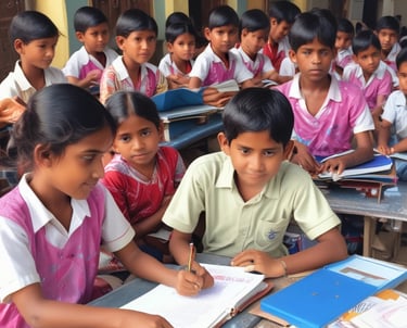 A health camp providing free medical check-ups to locals.