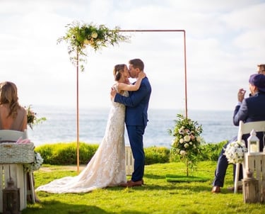 wedding ceremony at the wedding bowl, la jolla