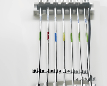 Gas pipes installed on the wall