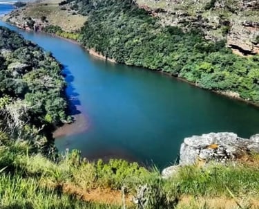 View of Mtentu River & Mouth from the top of Leopard falls