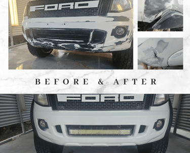 Autobody Repair Bumper bar before and after