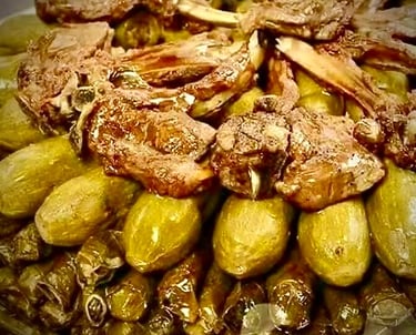 a plate of food with me7she