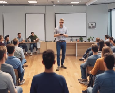 A leadership team engaged in a confident decision-making discussion around a conference table.