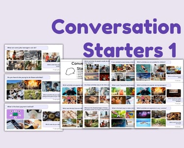 ESL EFL Warm-up activity Conversation Starters Speaking and Vocabulary