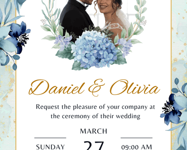 Invitations: Customizable templates for wedding invitations, including save-the-dates, main invitati