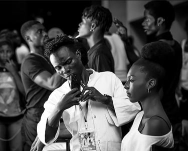 Kofi Dotse working backstage during fashion week