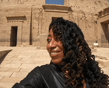 Davida Roze at the Temple of Isis at Philae Aswan Egypt