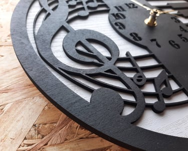 Image of hand made wooden clock