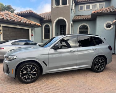 Clean grey BMW SUV
