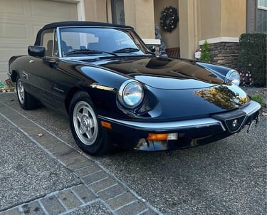 Alfa Romeo spider black car detailing mobile