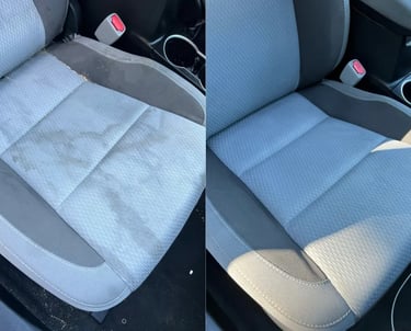Before and After Car Seat Stain Removal