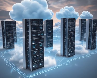 A modern office environment showcasing technology solutions.