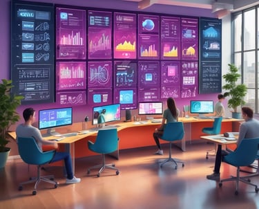 An engaging visual representation of diverse IT services offered by Kridha Technologies.