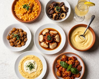a crowd of people walking down a street next to tall buildings