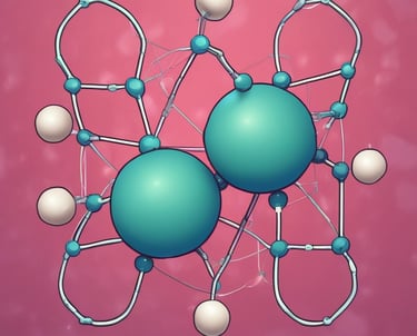 A close-up of colorful molecular models representing different types of intermolecular forces.