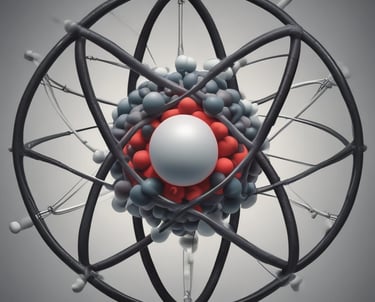A close-up of colorful molecular models representing different types of intermolecular forces.
