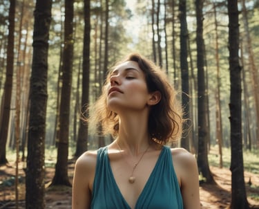 A serene space with soft lighting and natural elements for meditation and reflection.