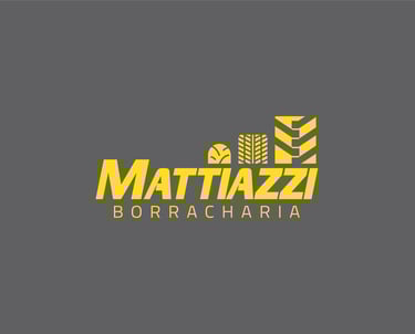 Logo da Mattiazzi Borracharia com símbolo de pneu - exemplo do Portfólio de Ney Hettwer.