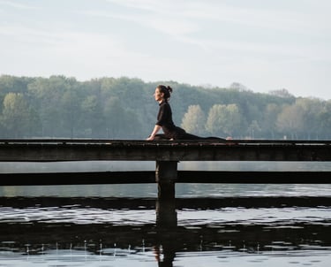 woman in pigeon pose