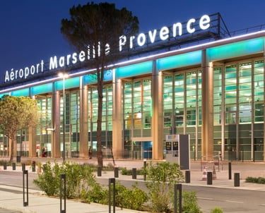 Marseille Provence Airport terminal, entrance used for private transfers