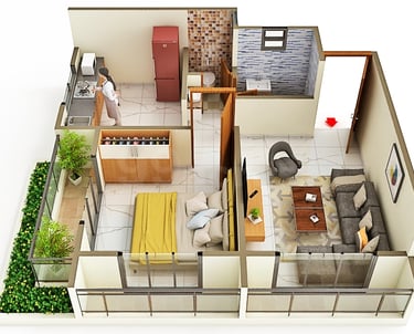 F.No. B-04 RERA CARPET 456 Sq. Feet.