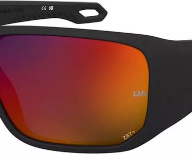Under Armour Attack 2 MD baseball sunglasses front view red mirror lens