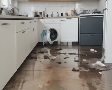 A square drainage grate embedded in soil is visible with a diagonal grid pattern on its surface. The ground is dark and muddy with scattered leaves and small plants around it. A thin, light-colored line crosses diagonally, possibly a small crack or root.