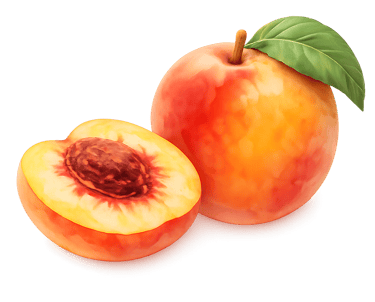 ein ganzer Pfirsich & ein halber Pfirsich