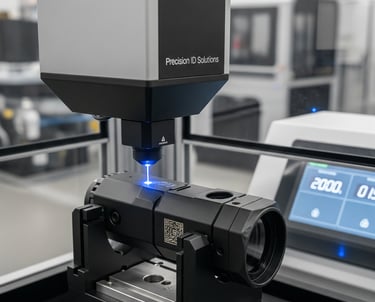 Fiber laser marking defense-grade metal part with compliance ID