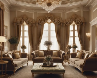 a living room with a couch and a table