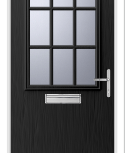 black composite door with geo bar glass panel. Perfect for back doors