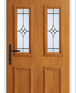 Golden Oak coloured composite door that looks like wood - Timberlike Doors