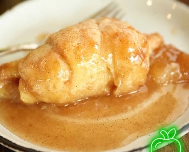 Apple Dumpling on a plate
