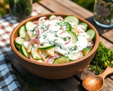 Classic Cucumber Salad with Dill and Sour Cream