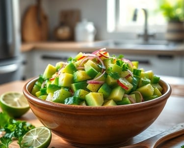 Cucumber Avocado Salad with Lime Vinaigrette