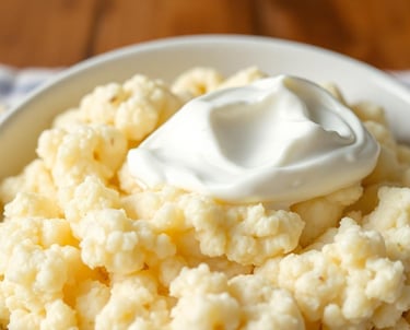 a bowl of mashed cauliflour