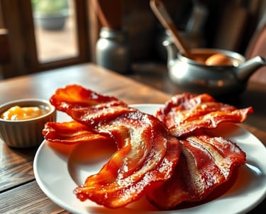 a plate of bacon