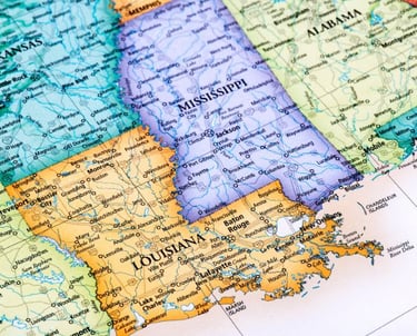 a map of the state of Louisiana