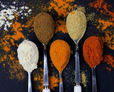 Spices in spoons