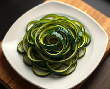 Spiraled Zucchini  on a plate