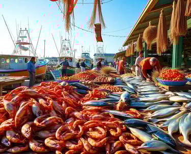 vibrant Louisiana Seafood  Market