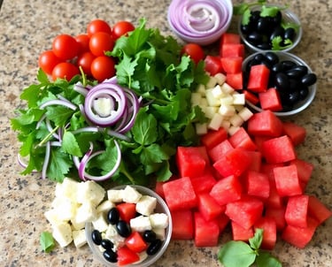 Ingredients for Watermelon Salad with Feta