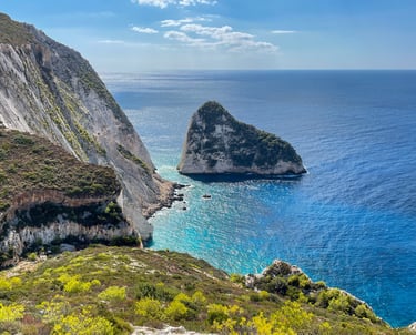 Rugged coastline views of Zakynthos