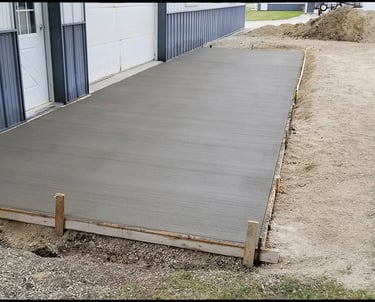 Agricultural farm concrete, Concrete flatwork, Concrete driveways, Concrete sidewalks.