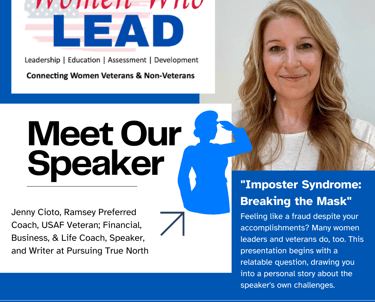 Graphic for "Imposter Syndrome: Breaking the mask." July 10th, 7:30 am -8:30 am