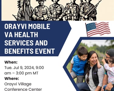 Graphic for Orayvi Mobile VA Health Services and Benefits Event