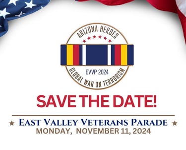 Graphic for the East Valley Veterans Parade