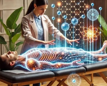 una mujer está haciendo una terapia