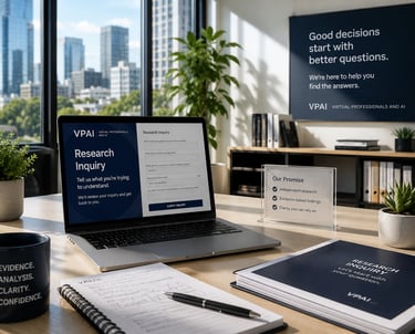 VPAI research inquiry process for business leaders seeking evidence-based research and analysis